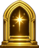Logotipo do Limiar representando um portal dourado iluminado por uma estrela de oito pontas.